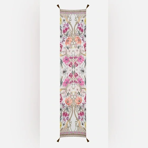 CAMILLA “Destiny Calling” floral silk long scarf boho belt headwrap top