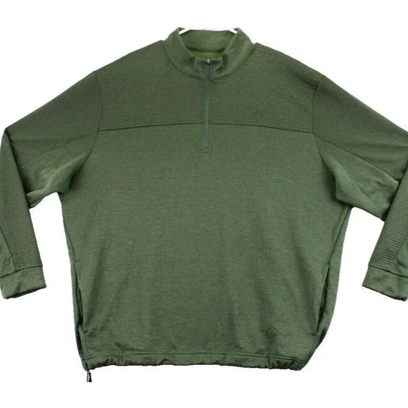 Callaway Men's Green‎ Quarter Zip Pullover Long Sleeve Textured Golf Shirt XXL
