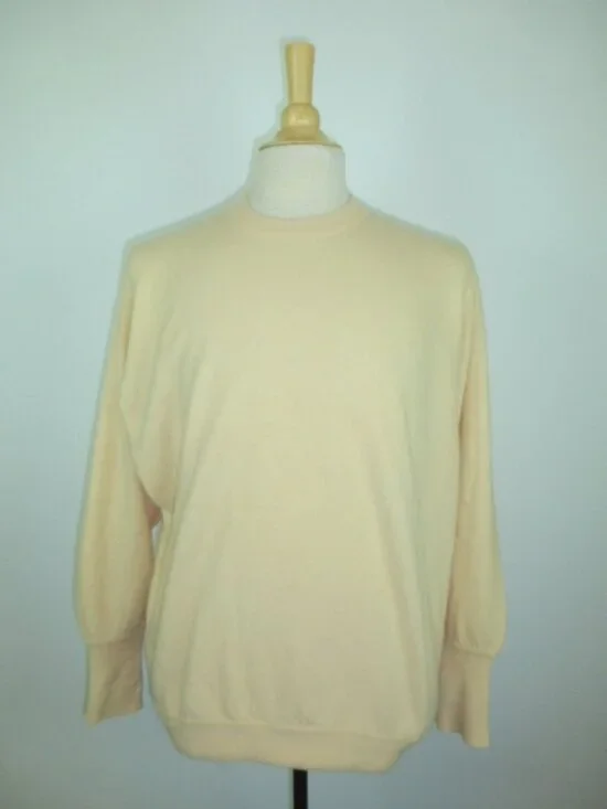 Berkeley Shop cashmere Scotland cream crewneck classic sweater XL xxl pullover