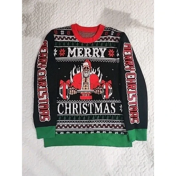Muscle Santa Sweater Buff Weightlifting Sexy Bodybuilder Gym Goals men women