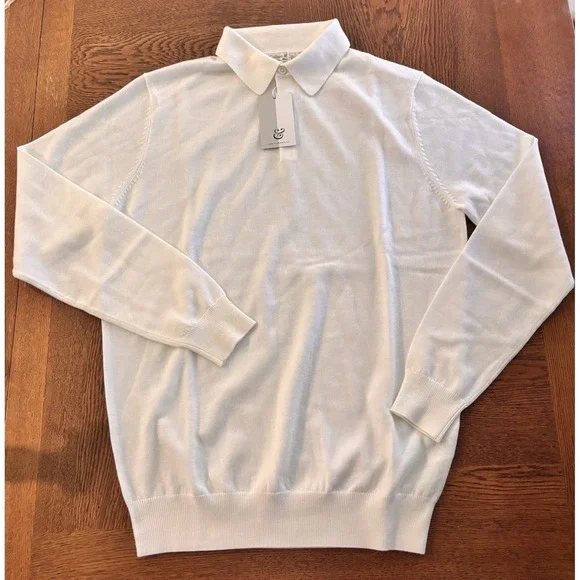 Collars And Co Australian Merino Wool Dress Polo Sweater Mens Small Luxury NWT