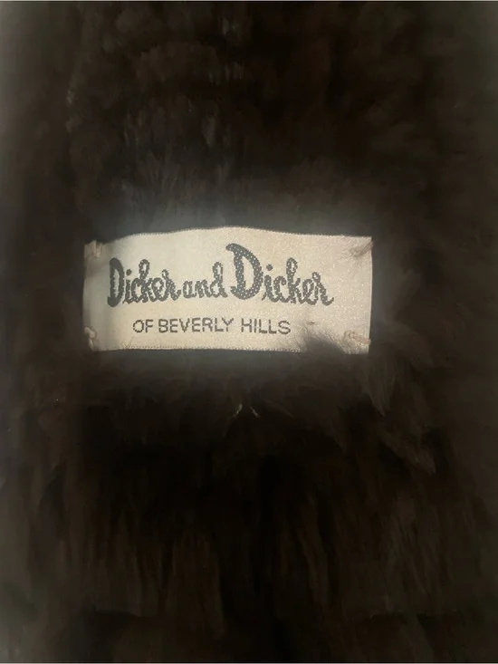 Dark Brown Rabbit Fur Scarf by Dicker and Dicker of Beverly Hills