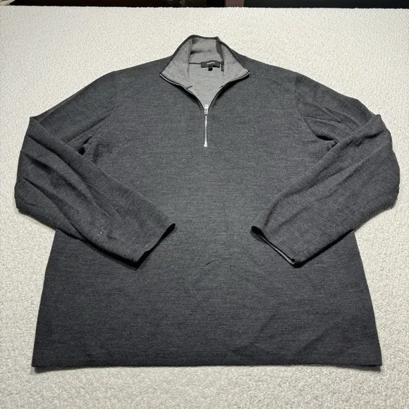 Theory Mens Sweater Wool Blend Mock Neck Quarter Zip Pullover Knit Jacket Sz XL