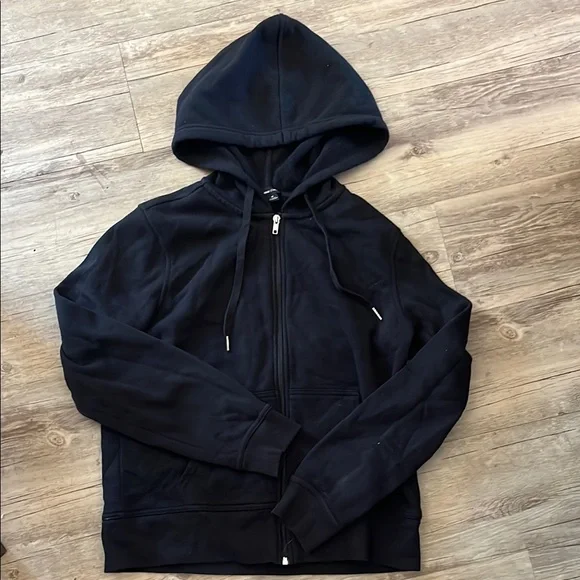 Men's Black Zip-Up Hoodie - Lightweight Everyday Pullover