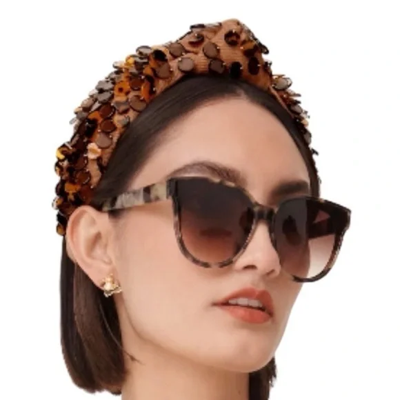 Lele‎ Sadoughi Brooklyn Brown Oversized Tortoise Sunglasses