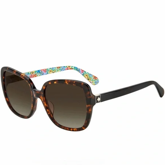 Kate Spade Fun Classy Tortoise Shell Sunglasses with Colorful Floral Arms‎
