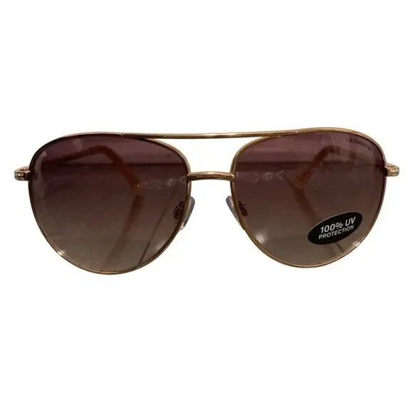 liz claiborne New Rose Gold Aviator Sunglasses Rhinestone 0007871905