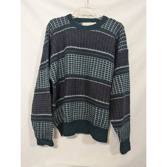 Vintage Jantzen Geometric Knit Sweater; Mens XL; 90s