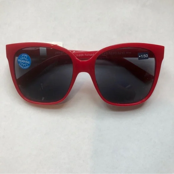 Red Square Frame Sunglasses with Dark‎ Lenses