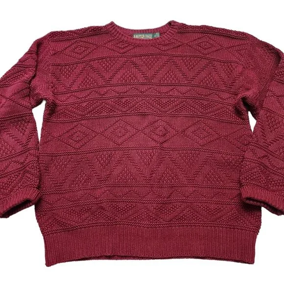American Eagle Heavy Knitted Red Burgandy Men's Pullover Sweater