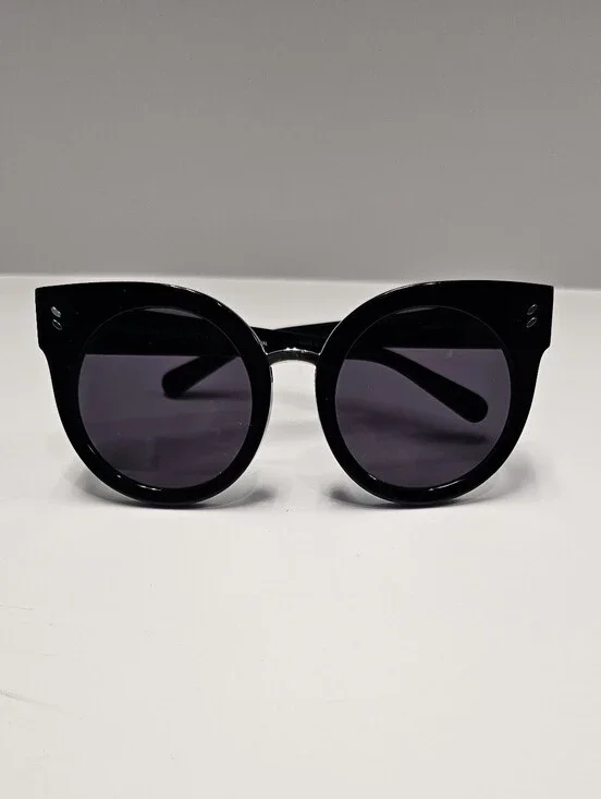 Stella McCartney Rounded Cat-Eye Black Sunglasses