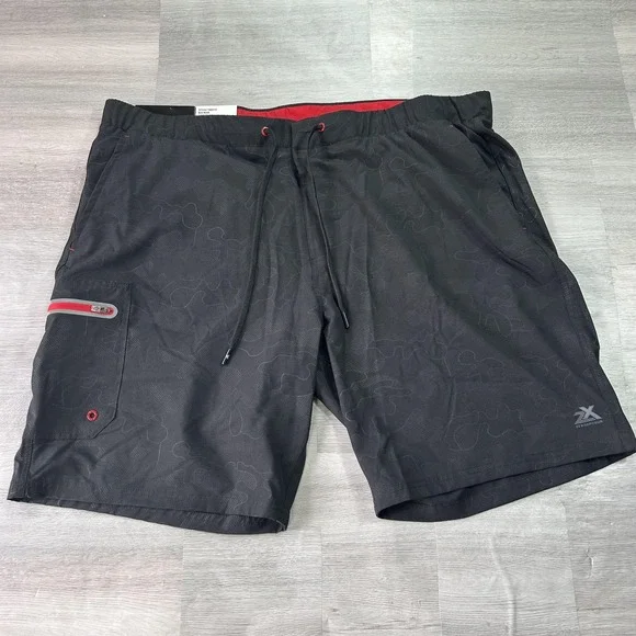 NEW ZeroXposur Swim Trunks‎ Mens 2XL Black Camo Lined UPF 50+ Stretch Shorts