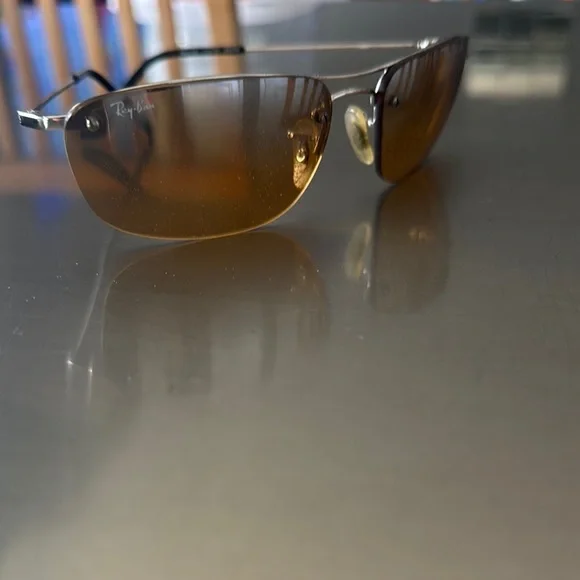 Ray-Ban Semi-Rimless Sunglasses with Brown Lenses