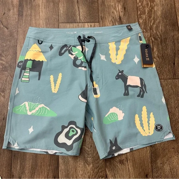 Roark Passage Boardshort Beach Swim Shorts Men’s Size 34 Multicolour
