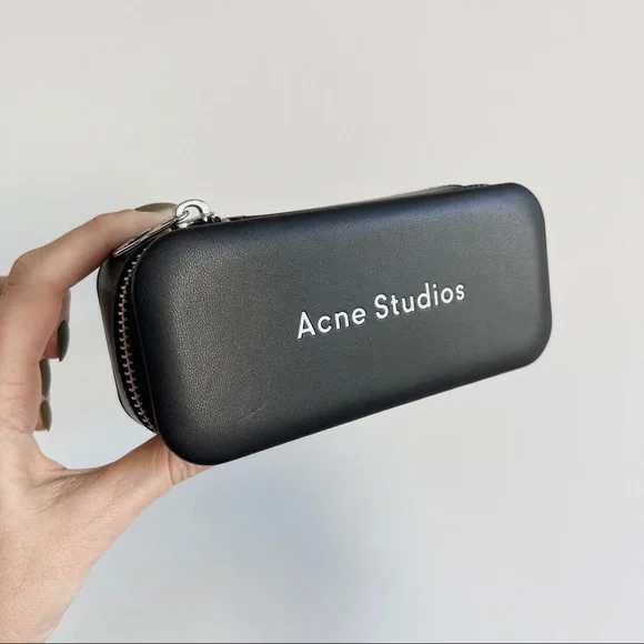 Acne Studios Azalt pierced temple orange mirrored lenses cat eye sunglasses
