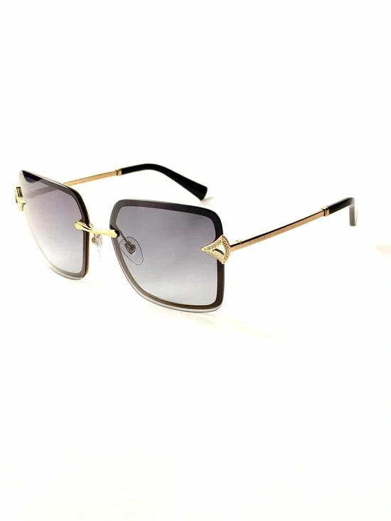Bvlgari 6167-B Gold Frame 6167 Sunglasses with Gradient Gray Authentic