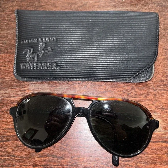 RAY BAN AVIATOR TRADITIONAL STYLE A L1668 Black Tortoise Bausch & Lomb Made USA‎