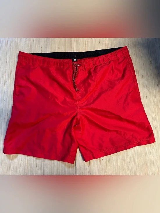 OP Men’s Red Swim Trunks with Black Waistband