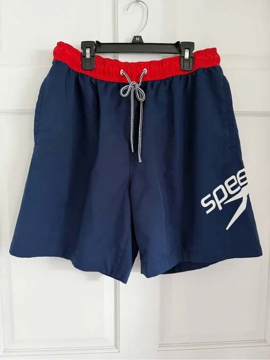 Red, White, and Blue Speedo Swim Trunks for Men