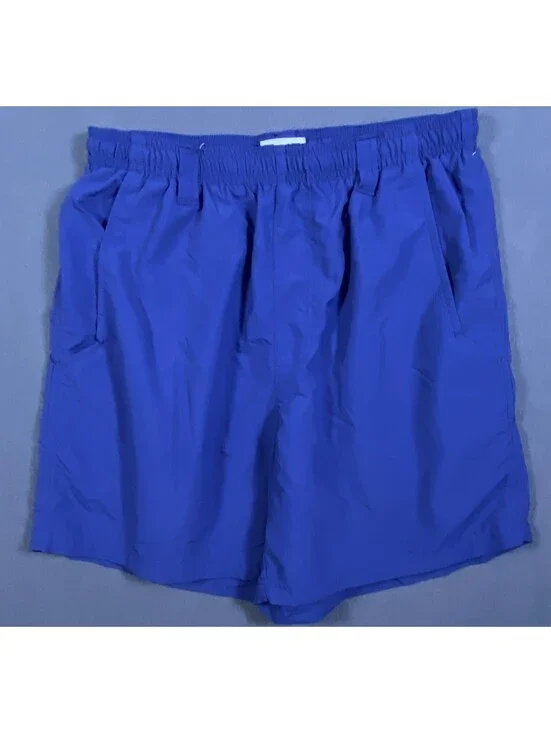 Columbia Shorts Men Small Adult Blue Navy Athletic PFG Fishing Gear Lined Swim