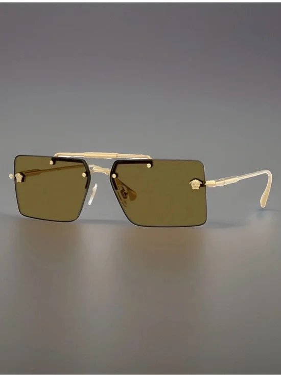 NEW VERSACE VE2245 1002/73  UNiSEX GOLD / BROWN SUNGLASSES 60-13-145  LUXURY SET