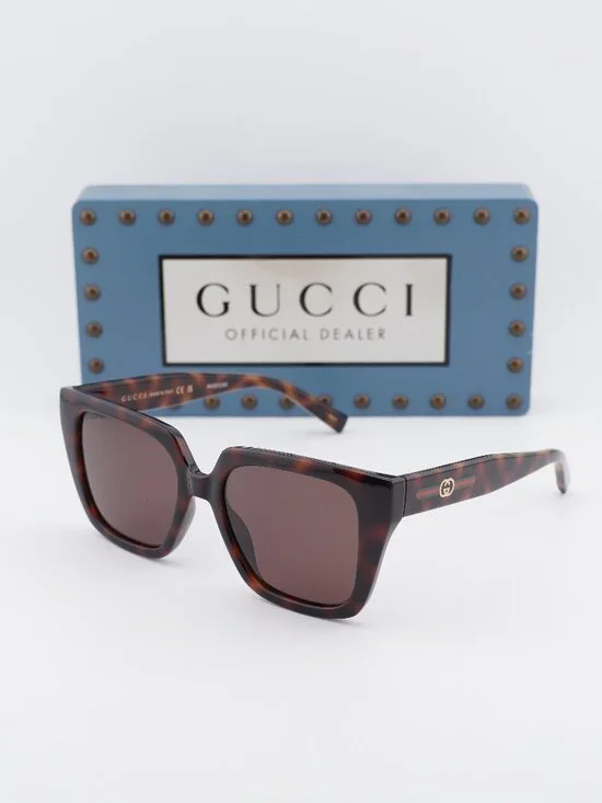 Gucci GG2102S 002 Square Sunglasses - Havana \ Brown