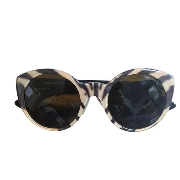 Ralph Lauren RL 8104-W 5437/52 Round Cat Eye Sunglasses Tiger Stripe Italy