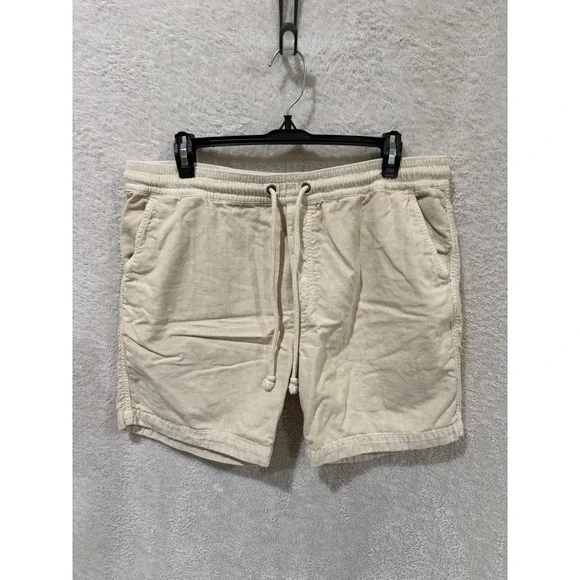Marine Layer Saturday Beach Short Men L  Sand Tan Summer Chino Cotton Drawstring