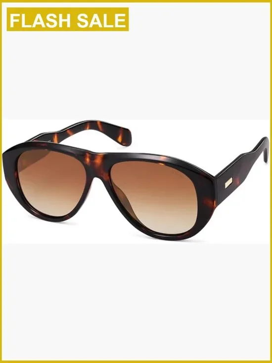 Retro Oversized Polarized Aviator Sunglasses UV Protection