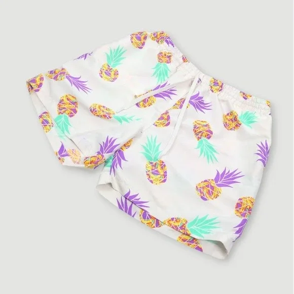 Chubbies Royal Pineapple Swim Trunks Men Large 5.5