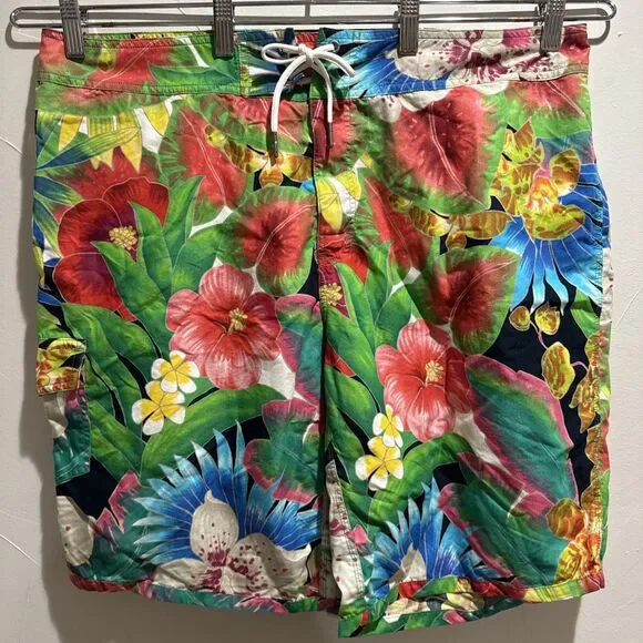 Polo Ralph Lauren Board Shorts Men’s Size 38 Tropical Floral Colorful VTG New