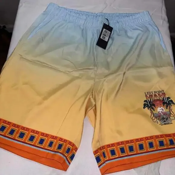 Left Point Miami Beach Florida Retro Print Swim Trunks
