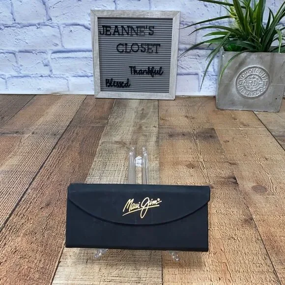 MAUI JIM BLACK MATTE FINISH TRI-FOLD HARD SUNGLASSES CASE
