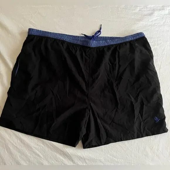 Bert Pulitzer Swim Trunks Collectors Edition Size XL Black Blue Vintage