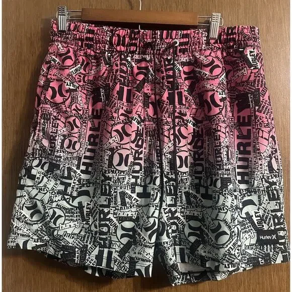 Hurley cannonball volley stretch swim trunks sz LG BKE EXCELLENT swim beach pool