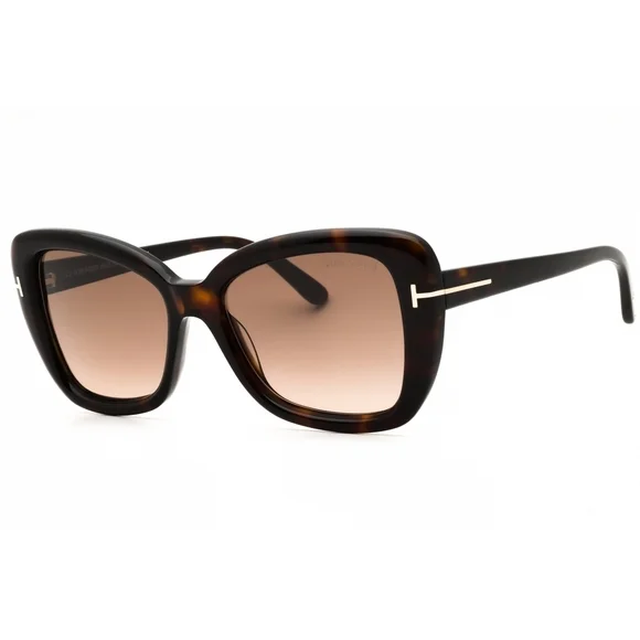 NWT Tom Ford FT1008 Dark Havana Cat Eye 55mm Sunglasses