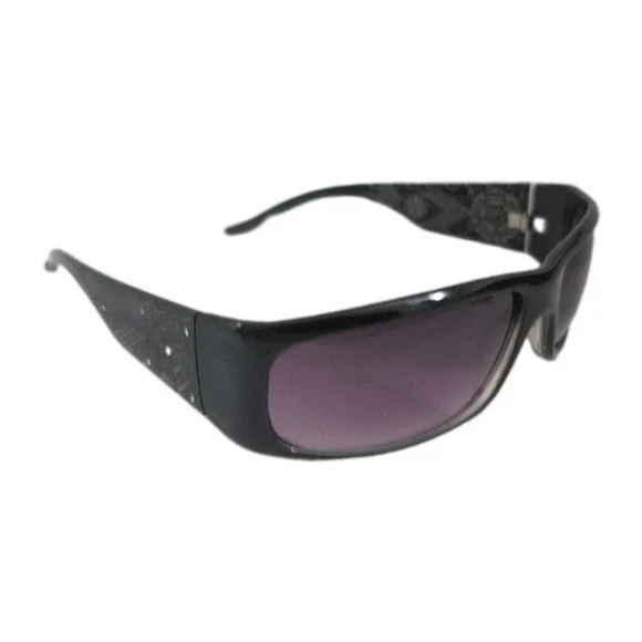 Vintage Oscar de la Renta Sunglasses MOD 1027 001 Black Wrap Shield Y2K