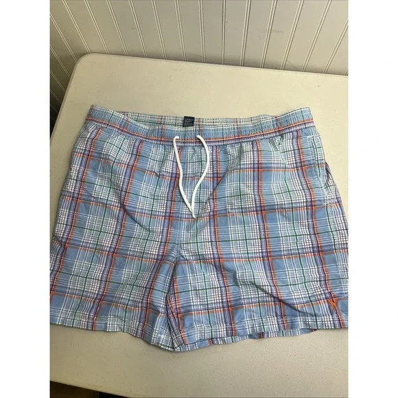 POLO Ralph Lauren Shorts Men's XXL Plaid Multicolor Swim Trunks Board Shorts 2XL