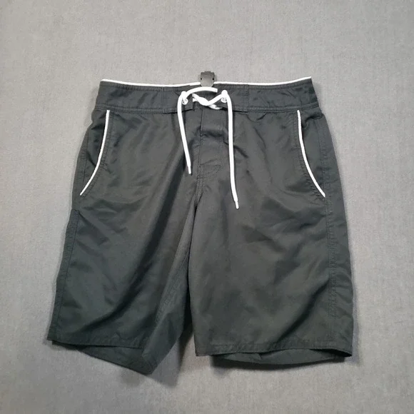 Bonobos Board Shorts Mens 30 Black‎ White Trim Swim Trunks Drawstring Pocket