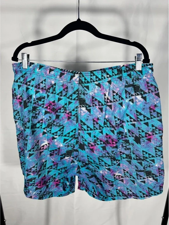 Reebok Men's Athletic Shorts Size XL Blue Geometric Pattern Vintage 90’s