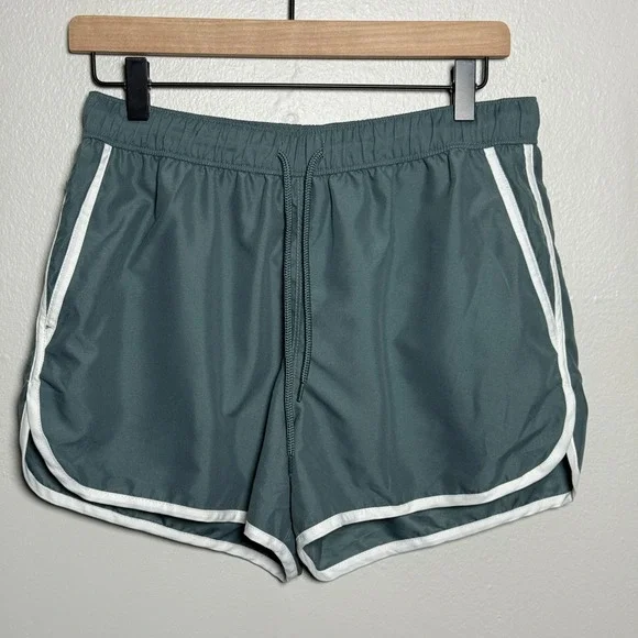 ASOS Design Mens Swim Trunks M Green Teal Shorts Vacation‎ Beach Resort