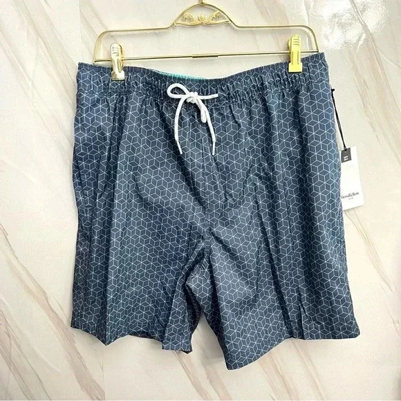 Swim Trunks Construct Blue Micro Print 7