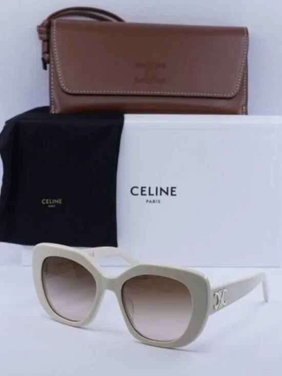 Celine CL40226U 25F Square Sunglasses - Ivory/Brown Gradient