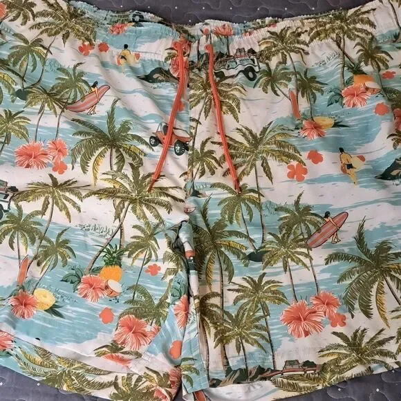 George above the knee tropical vintage summer swim trunks size 3XL NWT