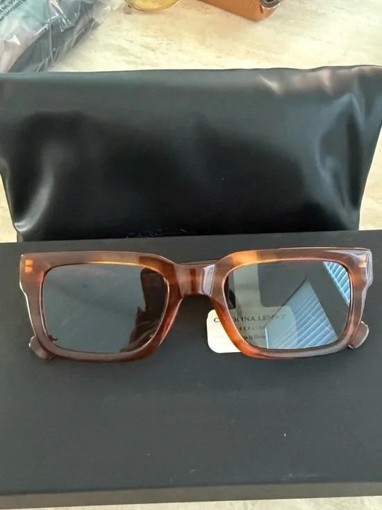 Carolina Lemke Women’s Brown Tortoiseshell Square Sunglasses