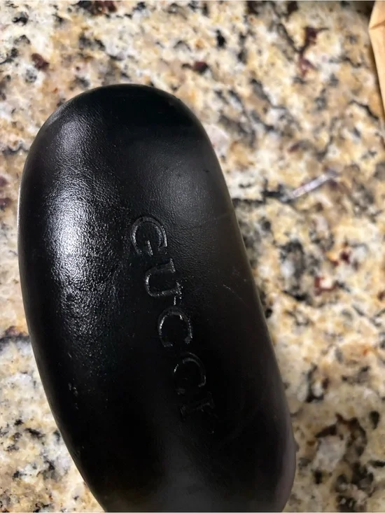 Gucci Black Embossed Leather Sunglasses Case - unisex