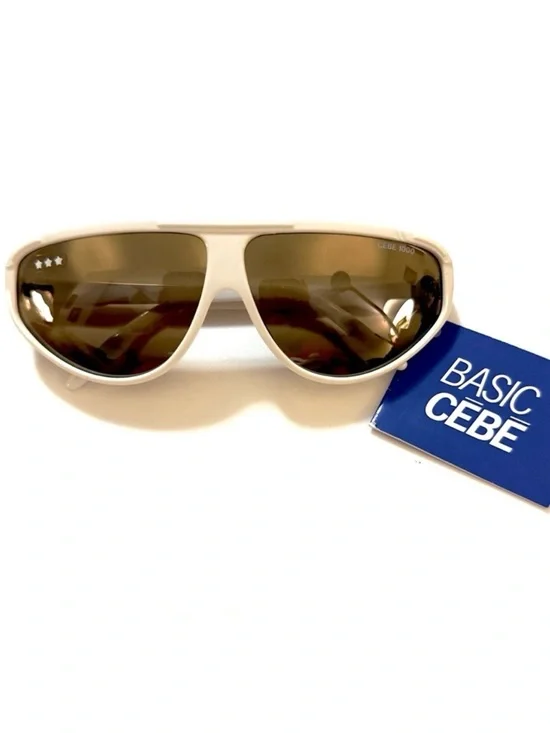 CEBE France 1980’s White Sports Sunglasses, Mirrored‎ Lenses, Unisex, NWT