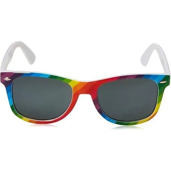 NEW Rainbow Stripe‎ Wayfarer Style Sunglasses UV Protection
