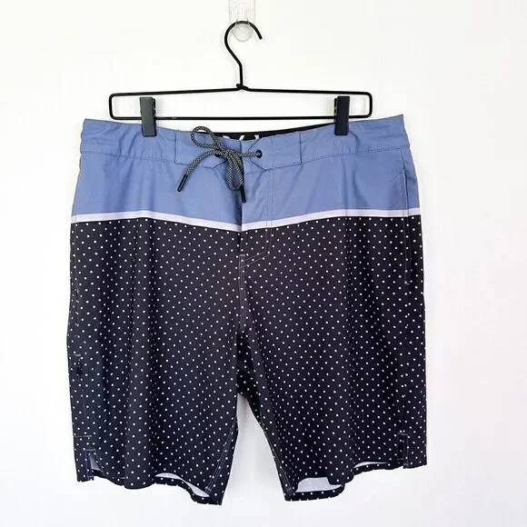 BYLT Basics Men’s Coastal Boardshort 2.0 Hybrid Polka Dot Slate Blue