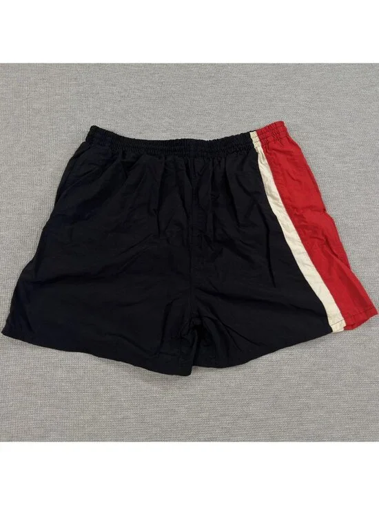 Vtg 90s Pro Spirit Swim Trunks Mens L Black Red White Nylon Mesh Lined Shorts